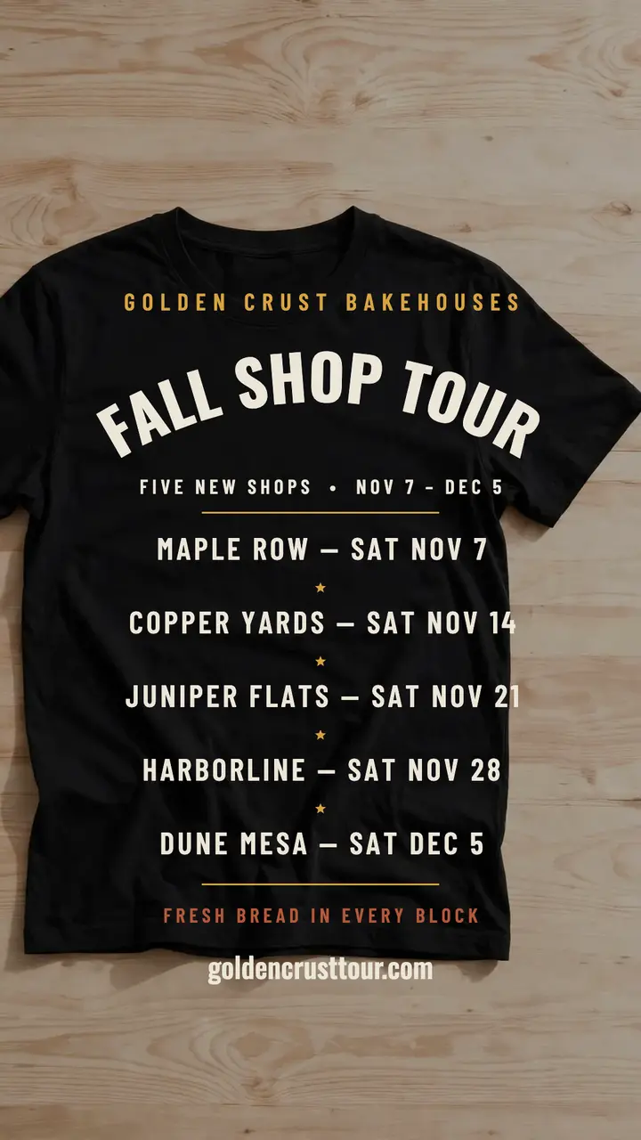 Golden Crust fall shop tour story template