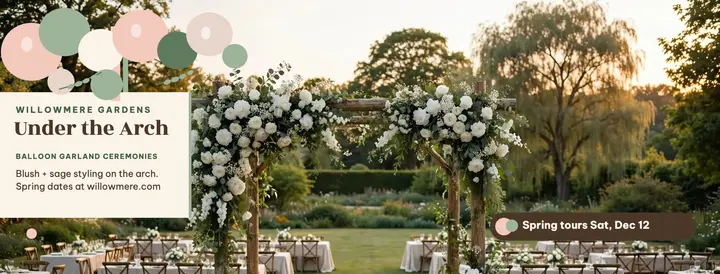 Willowmere arch wedding cover template