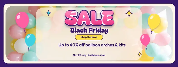Bubbloon Black Friday balloon sale Facebook cover template