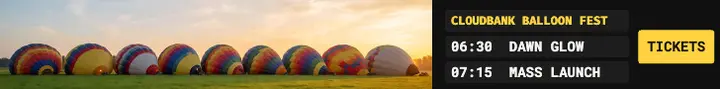 Cloudbank balloon festival ad template