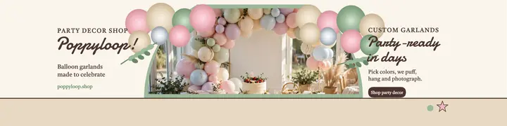 Poppyloop balloon garland party banner template