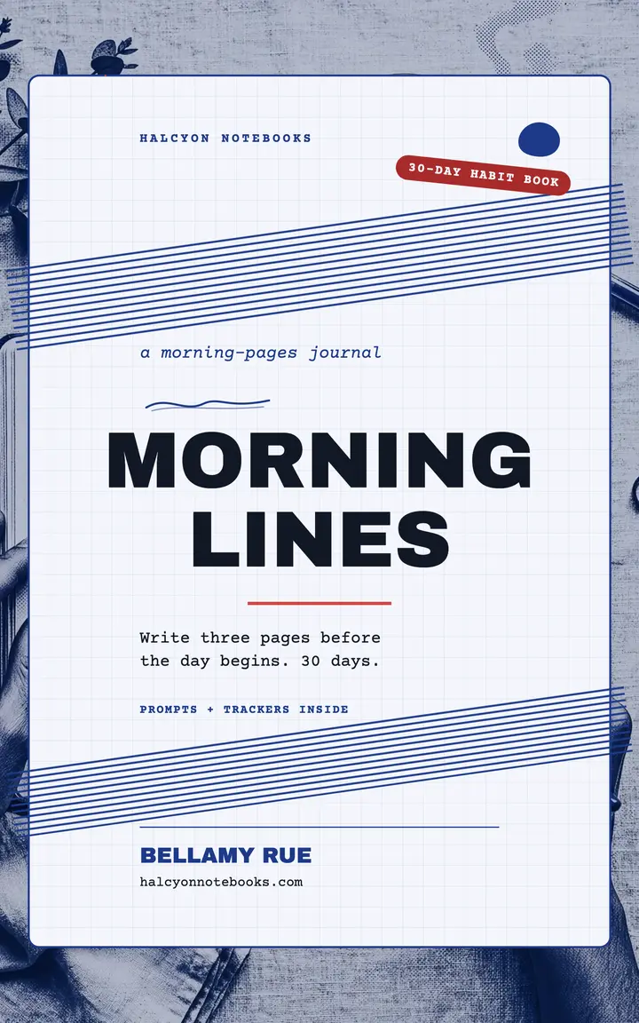 Morning Lines 30-day journaling ebook cover: journaling ebook cover template