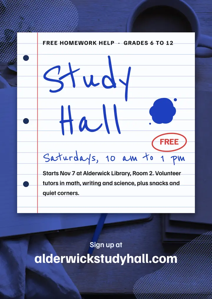 Alderwick study hall flyer template