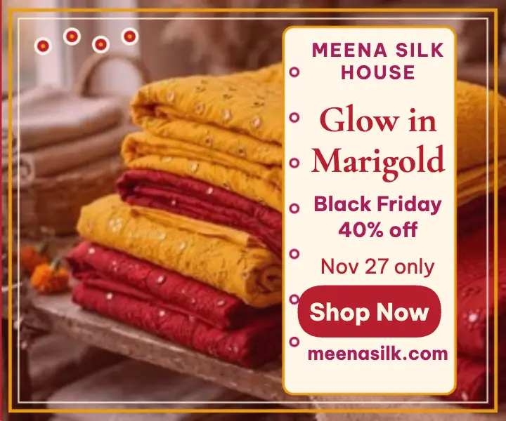 Meena Silk House Black Friday sari ad template