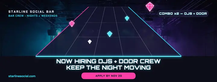 Starline Social bar crew hiring cover template