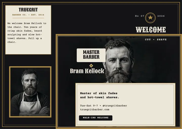 Truegrit barber welcome certificate template