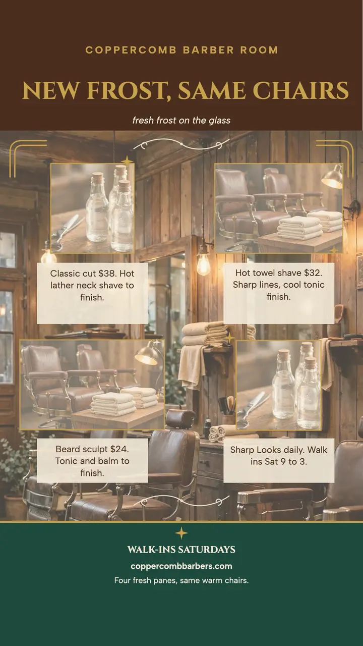 Coppercomb frosted window refresh story template
