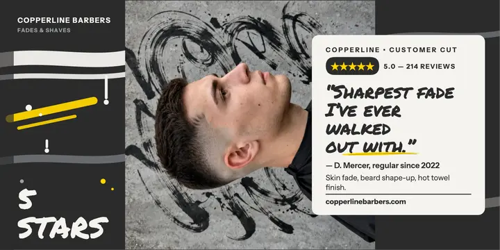 Copperline Barbers fade review graffiti post template