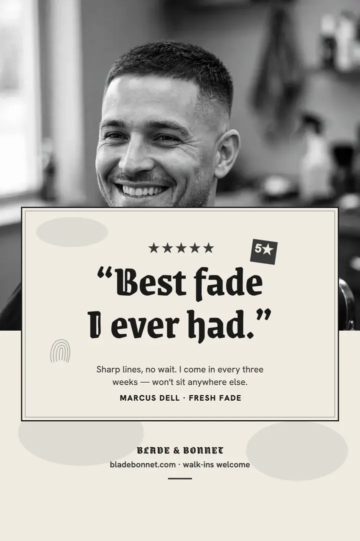Blade and Bonnet five-star fade spotlight template