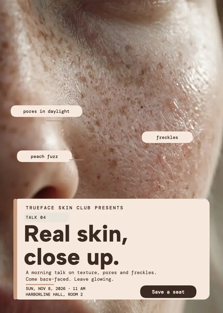 Trueface real skin talk invitation template