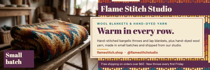Flame Stitch Studio blanket shop X header template