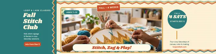 Loop and Lark fall stitch club banner template