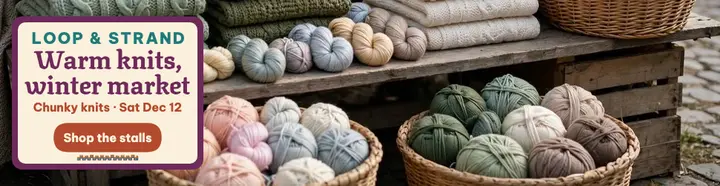 Loop and Strand winter knit market billboard: maker market billboard template