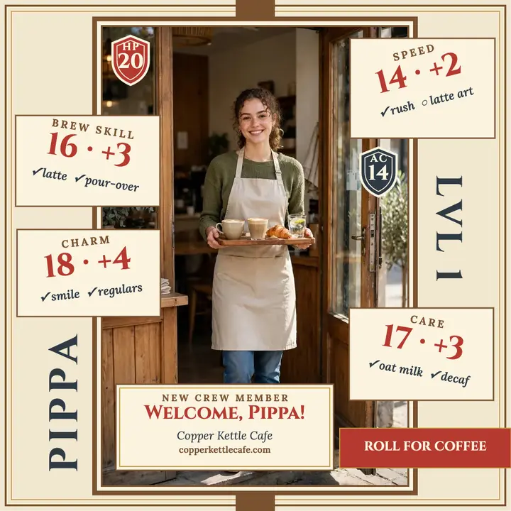 Copper Kettle welcome Pippa character sheet template