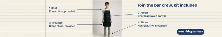 Barista kit outfit callouts page cover: barista hiring linkedin cover template