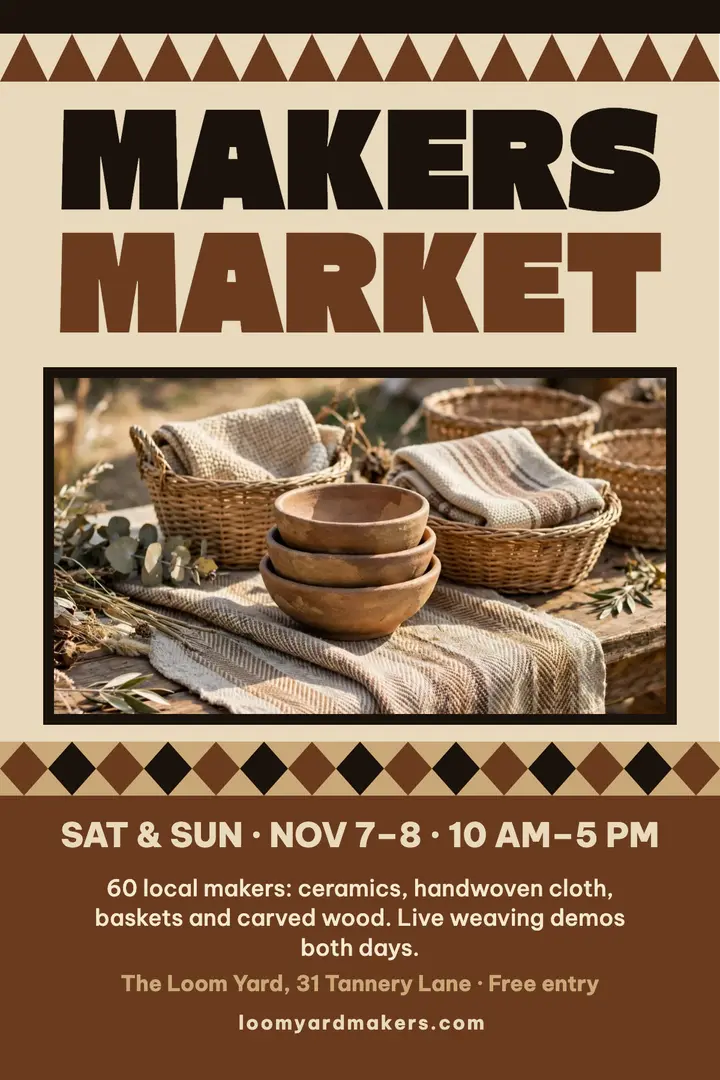 Loom Yard makers market poster template
