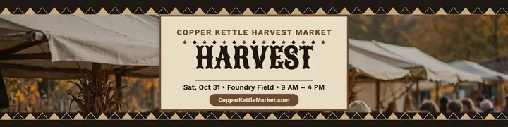 Copper Kettle Harvest Market bark banner template