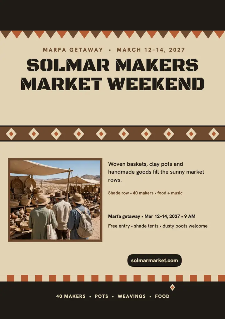 Solmar Makers Market desert flyer template