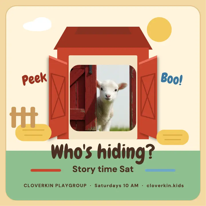 Toddler farm playgroup post, lift-the-flap page template