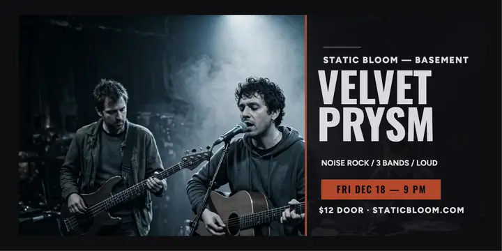 Velvet Prysm basement gig post template