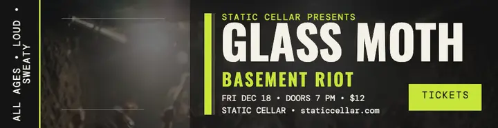 Glass Moth basement gig grunge billboard: punk gig billboard template