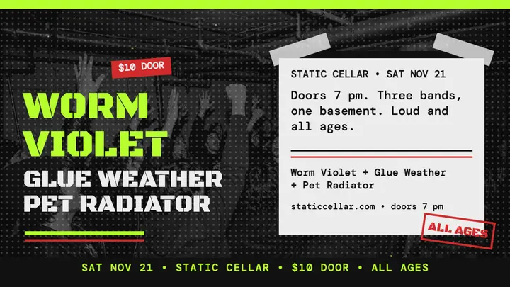 Static Cellar punk gig thumbnail template