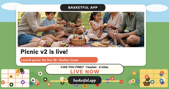 Basketful picnic launch crowd post template
