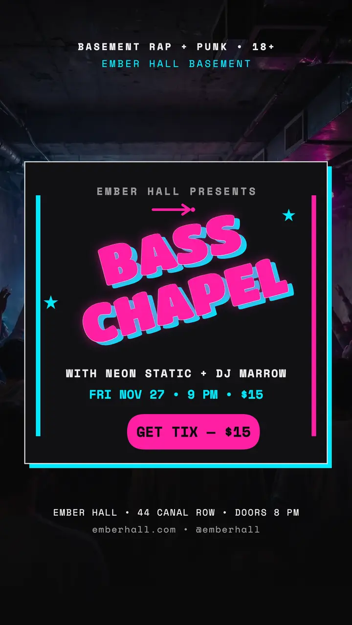Bass Chapel basement gig story template
