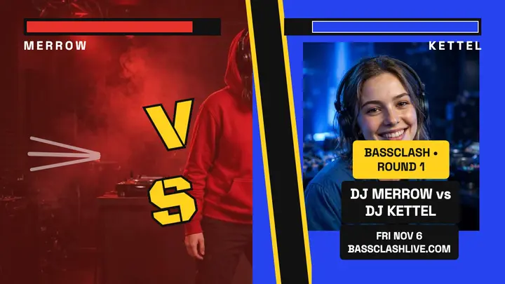 Bassclash DJ battle versus thumbnail template