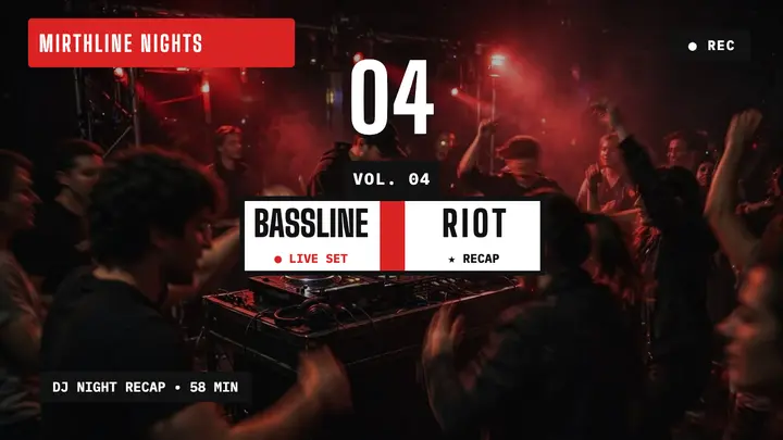 Mirthline Bassline Riot recap thumbnail template