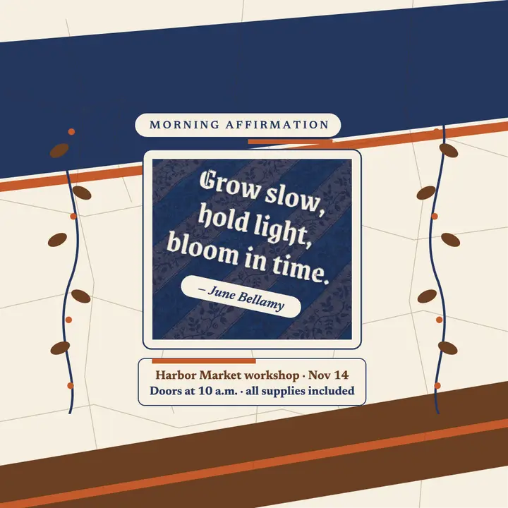 Grow slow batik affirmation quote template