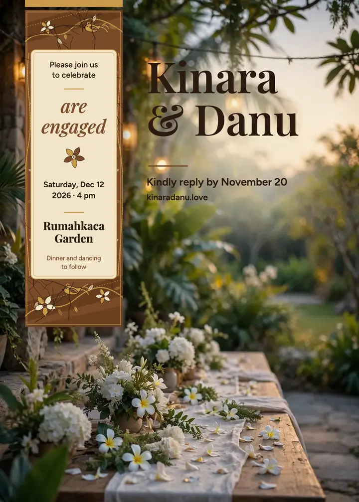 Engagement party invitation, batik crackle: engagement party invitation template