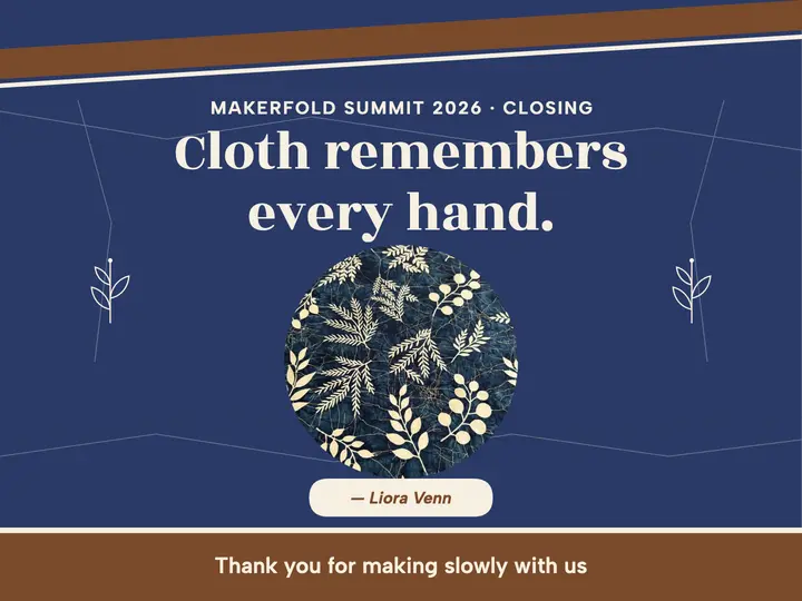 Batik closing quote slide, Makerfold Summit: maker quote closing slide template
