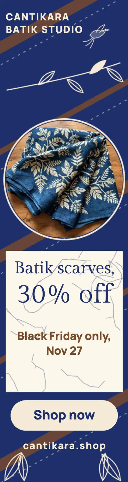 Cantikara batik scarf Black Friday skyscraper ad template