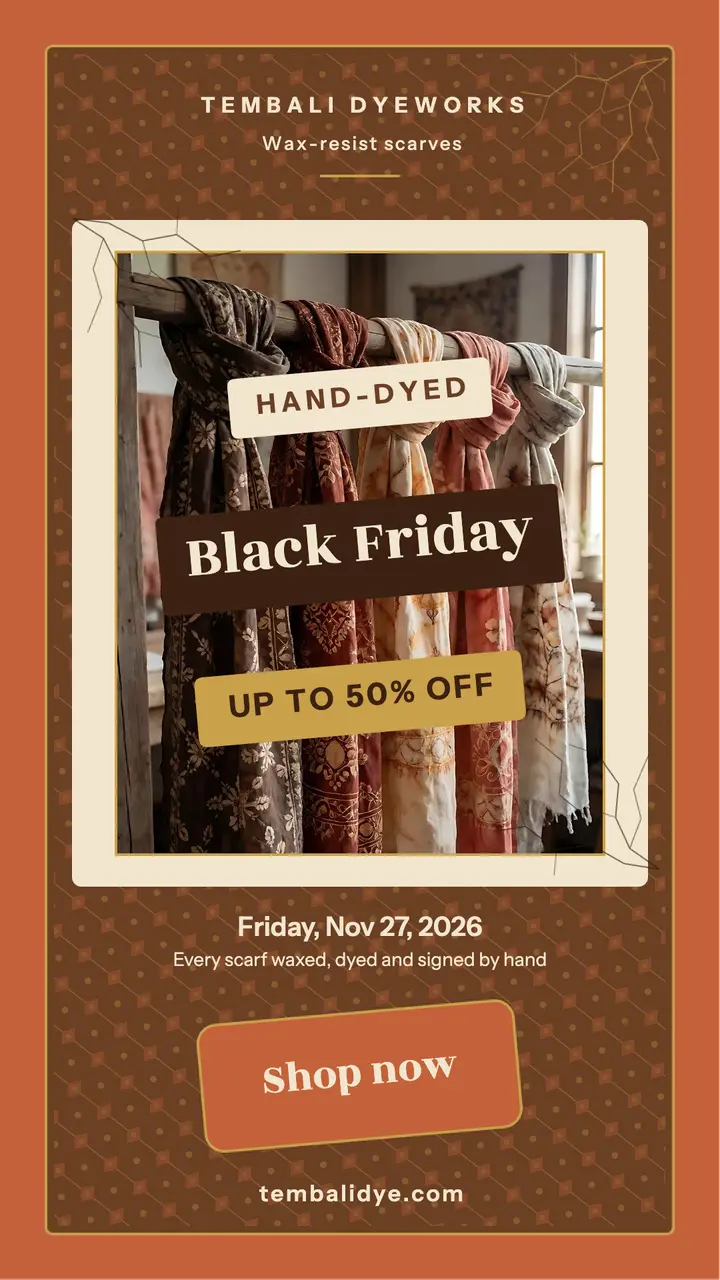 Tembali Dyeworks Black Friday scarf sale story template