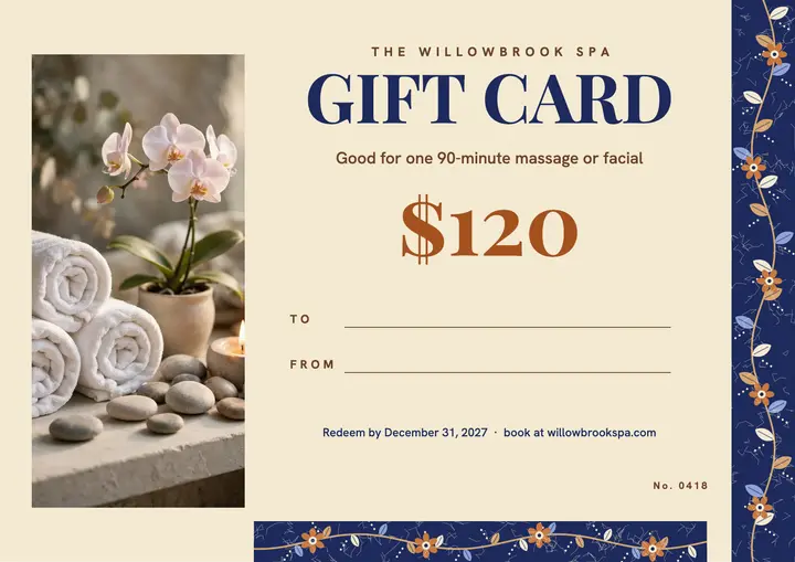 Willowbrook Spa batik gift certificate template