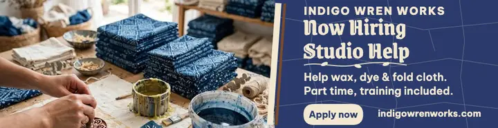 Indigo Wren batik studio hiring billboard: hiring billboard template