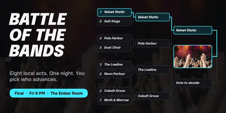 Battle of the Bands bracket X post template