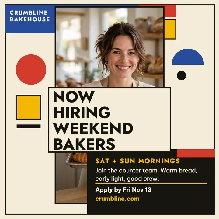 Crumbline weekend bakers Bauhaus post template