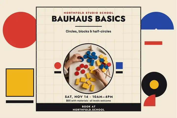 Bauhaus basics workshop postcard template
