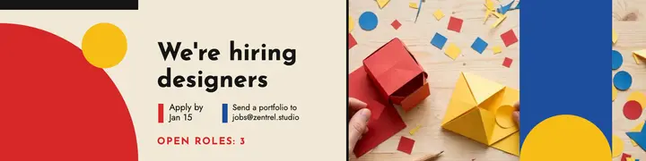 Zentrel Studio hiring designers Bauhaus banner template