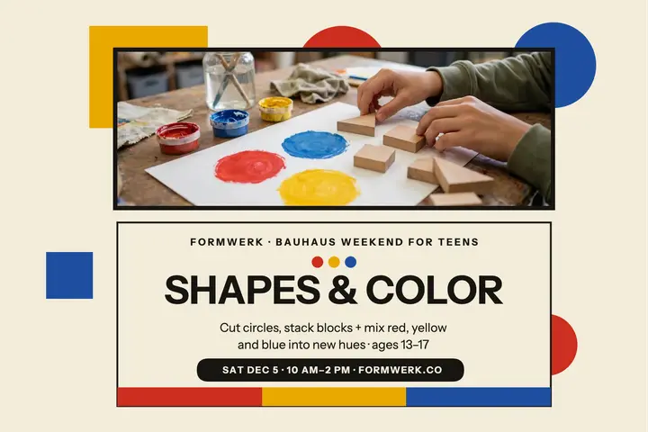 Formwerk Bauhaus basics teen workshop postcard template