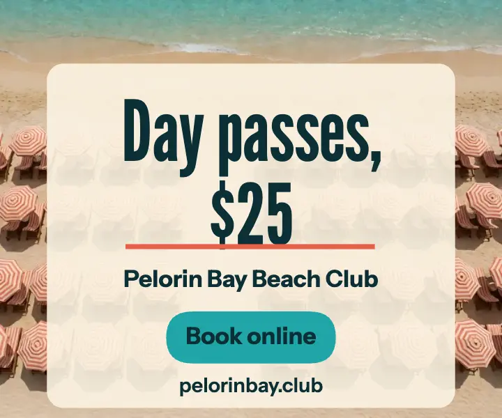 Pelorin Bay Beach Club day pass ad: beach club day pass ad template