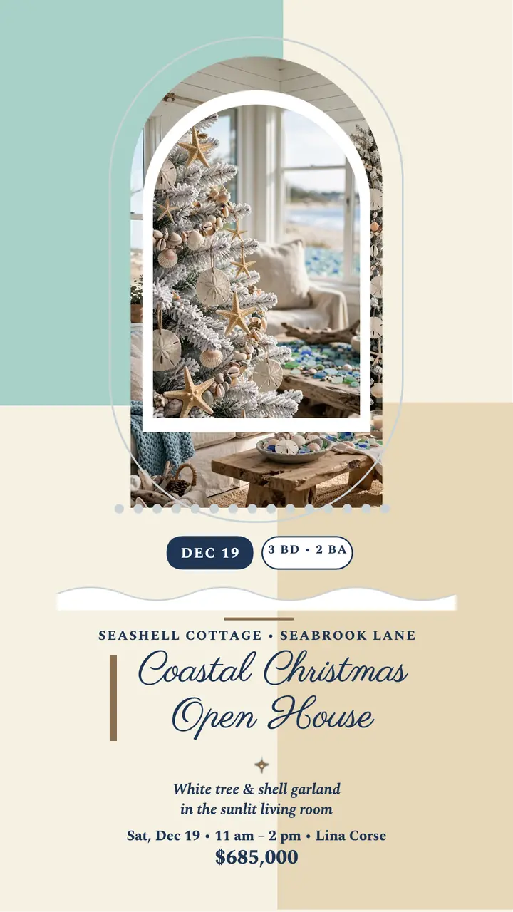 Seashell Cottage holiday open house story template