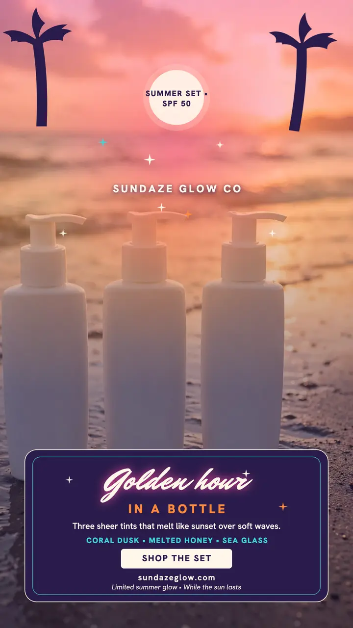 Sundaze Glow beach set airbrush story template