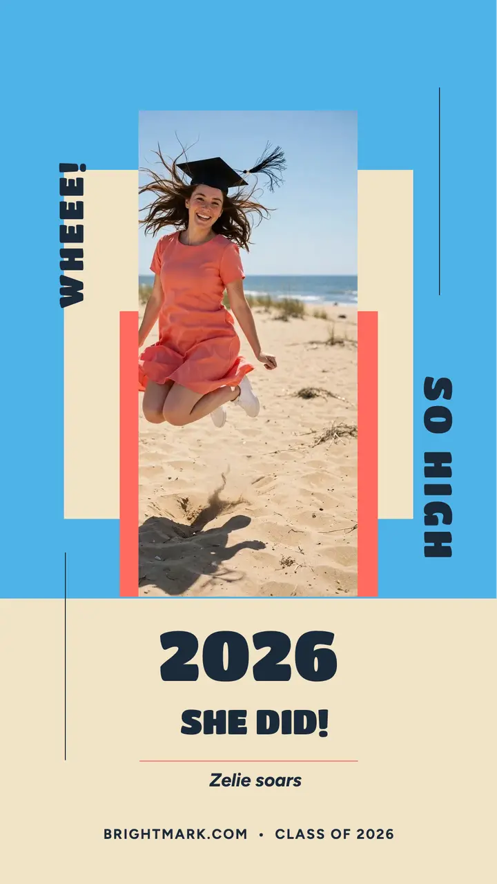Beach grad jump story, Brightmark template