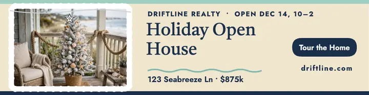 Beach house holiday open house billboard template