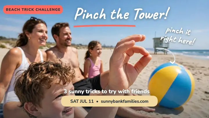 Pinch the Tower beach challenge thumbnail template