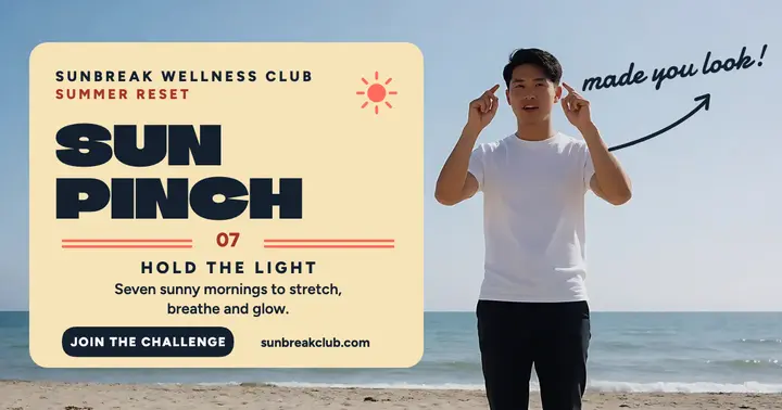 Sunbreak beach sun pinch challenge post: beach challenge post template