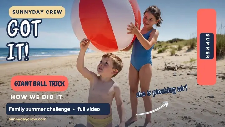 Sunnyday Crew beach trick thumbnail template